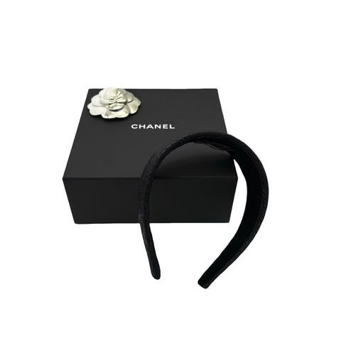 【美品】 CHANEL シャネル HEADBAND カチューシャ 小物 ブラック 中古 BLACK