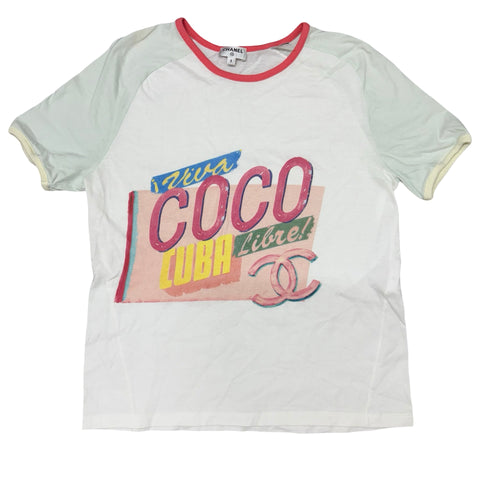 【中古】 CHANEL シャネル T-SHIRT Tシャツ トップス Sサイズ USED 中古 2017年 CLOTHES 洋服