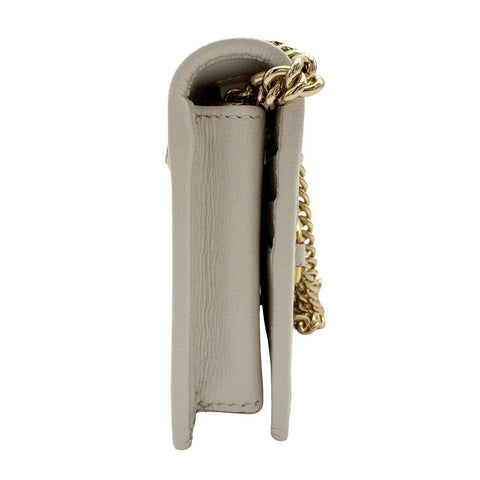 【美品】 GUCCI グッチ HORSEBIT CHAINWALLET ホースビット チェーンウォレット ベージュ系 キャンバス×レザー 中古 USED バッグ