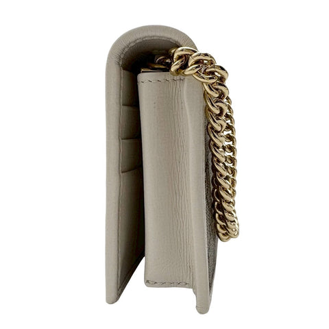 【美品】 GUCCI グッチ HORSEBIT CHAINWALLET ホースビット チェーンウォレット ベージュ系 キャンバス×レザー 中古 USED バッグ