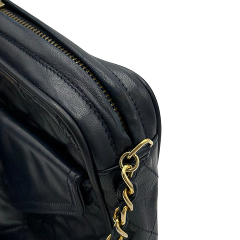 【中古】 CHANEL シャネル COCOMARK SHOULDER BAG フリンジタッセルチャームショルダーバッグ 1番台(2013年) ネイビー ラムスキン 中古 USED バッグ