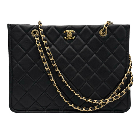 【中古】 CHANEL シャネル CHAINTOTEBAG チェーントートバッグ トートバッグ 31番台(2021年) ブラック キャビアスキン 中古 USED バッグ