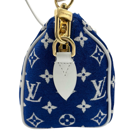 【中古】 LOUIS VUITTON ルイ・ヴィトン SPEEDY BANDOULIERE(M20751) スピーディバンドリエール20 ショルダーバッグ ICチップ(2021年~) ブルー ジャガードベルベット USED バッグ