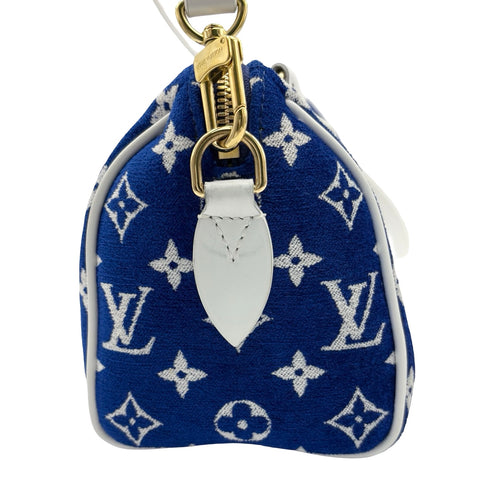 【中古】 LOUIS VUITTON ルイ・ヴィトン SPEEDY BANDOULIERE(M20751) スピーディバンドリエール20 ショルダーバッグ ICチップ(2021年~) ブルー ジャガードベルベット USED バッグ