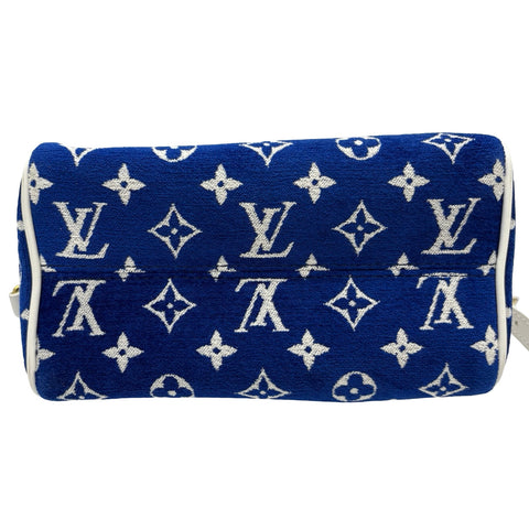 【中古】 LOUIS VUITTON ルイ・ヴィトン SPEEDY BANDOULIERE(M20751) スピーディバンドリエール20 ショルダーバッグ ICチップ(2021年~) ブルー ジャガードベルベット USED バッグ