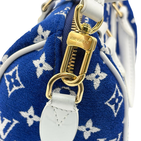 【中古】 LOUIS VUITTON ルイ・ヴィトン SPEEDY BANDOULIERE(M20751) スピーディバンドリエール20 ショルダーバッグ ICチップ(2021年~) ブルー ジャガードベルベット USED バッグ