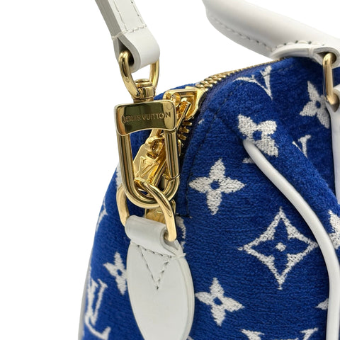 【中古】 LOUIS VUITTON ルイ・ヴィトン SPEEDY BANDOULIERE(M20751) スピーディバンドリエール20 ショルダーバッグ ICチップ(2021年~) ブルー ジャガードベルベット USED バッグ
