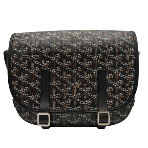 【中古】 GOYARD ゴヤール BELVEDERE PM ベルヴェデルPM ショルダーバッグ ブラック PVC×レザー 中古 USED バッグ