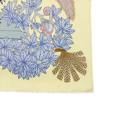 【新品未使用】 Hermes エルメス カレ 90《プレシャス パラダイス》 2025春夏コレクション スカーフ 小物 ジョーヌ・スフル / ブルー / ピンク シルク100% 新品未使用 SILK 100%