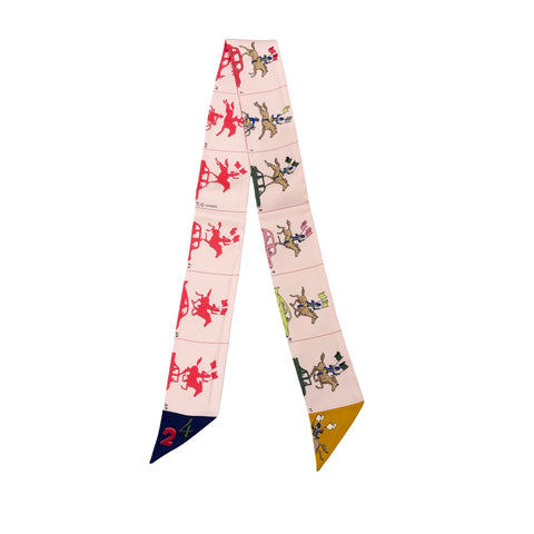 【新品未使用】 Hermes エルメス  ツイリー《エルメス・パラード》 小物 ローズ・パール / マリン / マルチカラー シルク100% 新品未使用 SILK 100%