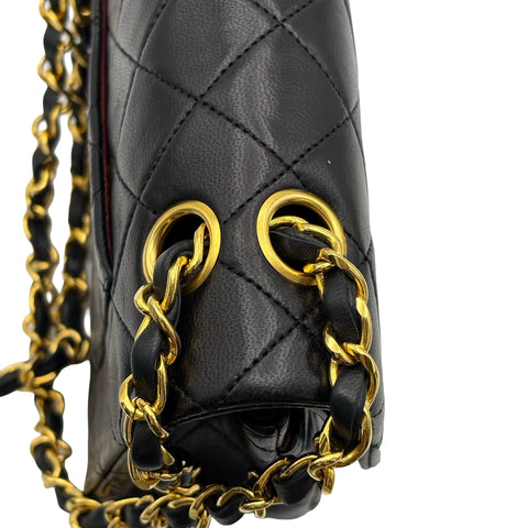 【中古】 CHANEL シャネル MATELASSE CHAIN SHOULDER BAG マトラッセ チェーンショルダーバッグ チェーンショルダー 1番台(1989-1991年) ブラック ラムスキン ヴィンテージ 中古 USED バッグ