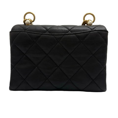 【中古】 CHANEL シャネル MATELASSE マトラッセチェーンショルダー ショルダーバッグ 28番台(2019年) BLACK レザー 中古 USED バッグ