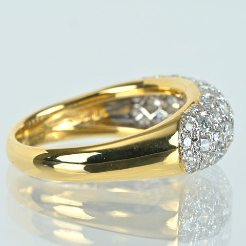 【中古】PONTE VECCHIO ポンテ・ヴェッキオ K18YGWG DIAMONDダイヤモンドリング D1.35ct #11.5 5.41g