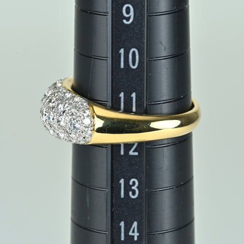【中古】PONTE VECCHIO ポンテ・ヴェッキオ K18YGWG DIAMONDダイヤモンドリング D1.35ct #11.5 5.41g