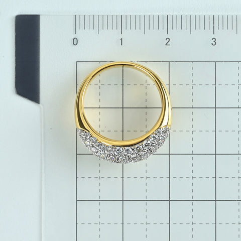 【中古】PONTE VECCHIO ポンテ・ヴェッキオ K18YGWG DIAMONDダイヤモンドリング D1.35ct #11.5 5.41g