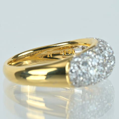 【中古】PONTE VECCHIO ポンテ・ヴェッキオ K18YGWG DIAMONDダイヤモンドリング D1.35ct #11.5 5.41g