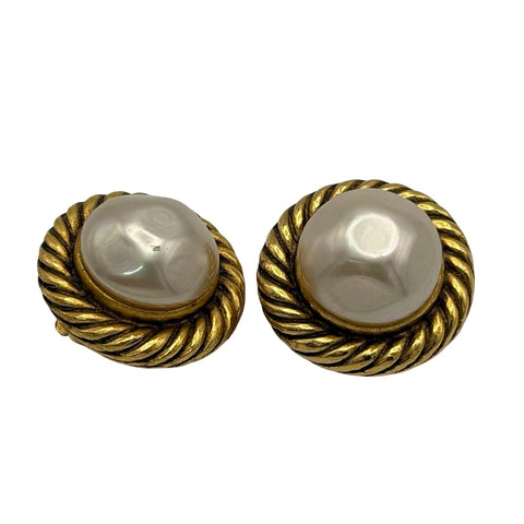 【中古】 CHANEL シャネル EARRINGS イヤリング 小物 GP/模造真珠 中古 GP/FAKE PEARL