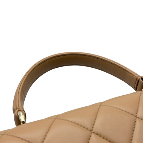 【中古】 CHANEL シャネル TRENDY CC BAG トップハンドル バッグ ハンドバッグ ランダム番(2021年~) ベージュ系 ラムスキン 中古 USED バッグ