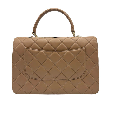 【中古】 CHANEL シャネル TRENDY CC BAG トップハンドル バッグ ハンドバッグ ランダム番(2021年~) ベージュ系 ラムスキン 中古 USED バッグ
