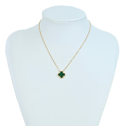 【中古】Van Cleef&Arpels ヴァンクリーフ&アーペル K18YG VINTAGE ALHAMBRA ヴィンテージ アルハンブラ ペンダント マラカイト ネックレス5.5g