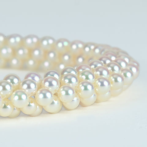 【中古】MIKIMOTO ミキモト SV AKOYA PEARL アコヤパールネックレス P4.0-4.5mm 41cm