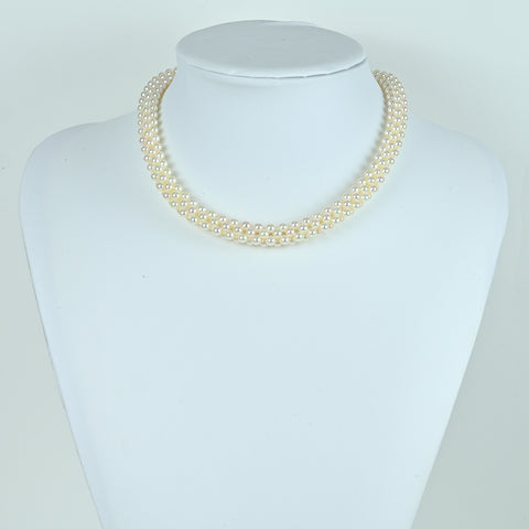 【中古】MIKIMOTO ミキモト SV AKOYA PEARL アコヤパールネックレス P4.0-4.5mm 41cm