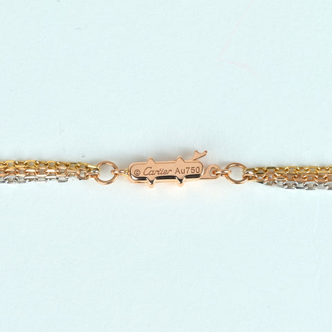 【中古】CARTIER カルティエ K18 スリーカラーゴールド トリニティネックレス 16.7g
