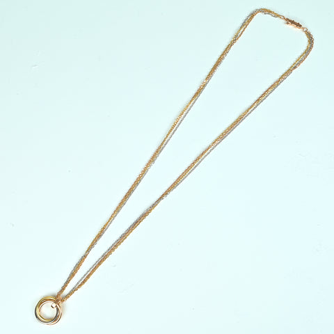 【中古】CARTIER カルティエ K18 スリーカラーゴールド トリニティネックレス 16.7g