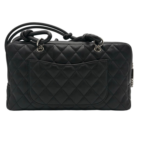 【中古】 CHANEL シャネル CAMBON LIGNE BOWLING カンボンラインボーリングバッグ ハンドバッグ 10番台(2005~2006年) ブラック カーフスキン 中古 USED バッグ