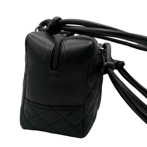 【中古】 CHANEL シャネル CAMBON LIGNE BOWLING カンボンラインボーリングバッグ ハンドバッグ 10番台(2005~2006年) ブラック カーフスキン 中古 USED バッグ