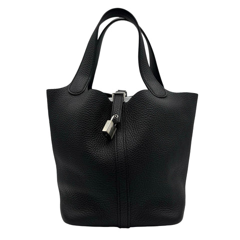 【美品】 Hermes エルメス PICOTIN ROCK MM ピコタンロック MM ハンドバッグ B刻(2023年) ブラック トリヨンクレマンス 中古 USED バッグ