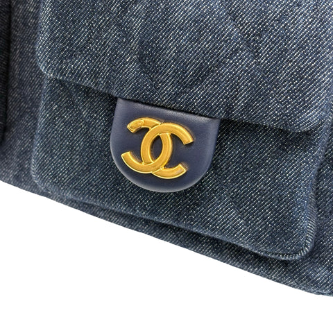 【美品】CHANEL シャネル HOBO BAG ホーボバッグ ショルダーバッグ ICチップ(2025年) ネイビー系 デニム 中古 USED バッグ 2025年新作