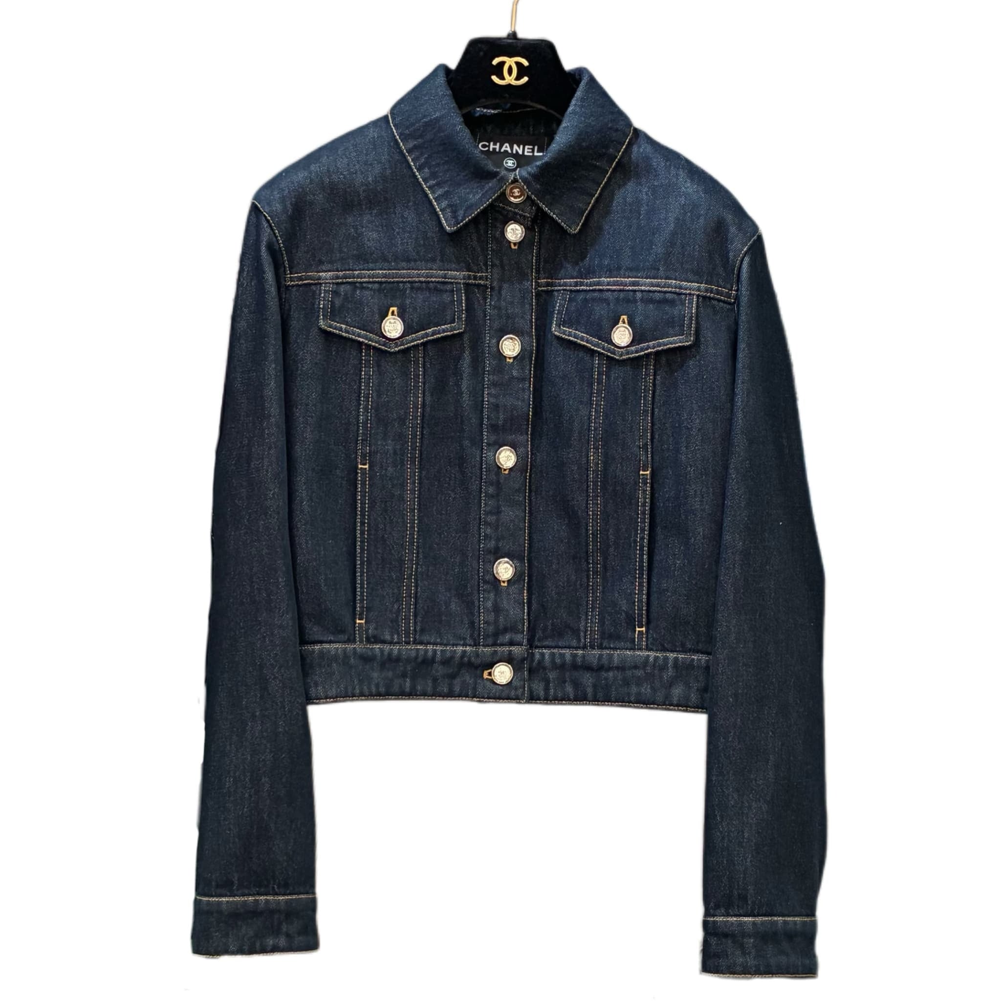 CHANEL デニムジャケット 38 美品】 CHANEL シャネル DENIM JACKET デニムジャケット 38 USED 中古
