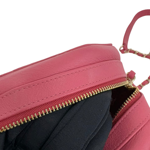 【中古】 CHANEL シャネル SQUARE SHOULDER BAG スクエアショルダーバッグ ショルダーバッグ 29番台(2020年) ピンク ラムスキン 中古 USED バッグ