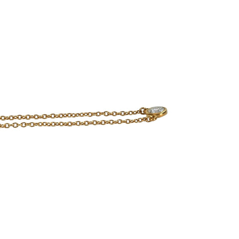 【中古】T&Co ティファニー K18YG DIAMOND バイザヤード ダイヤモンドペンダントネックレス 1.8g