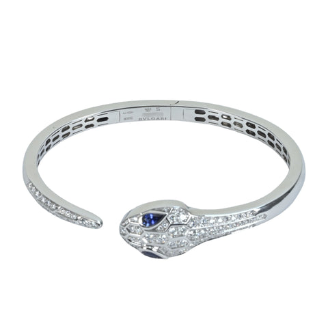 【中古】BVLGARI ブルガリ K18WG SAPPHIRE SERPENT SEDUTTORI セルペンティ セドゥットーリ サファイア ブレスレット 22.2g