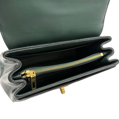 【中古】 CELINE セリーヌ 16 BAG 16(セーズ) ハンドバッグ グリーン リザード 中古 USED バッグ