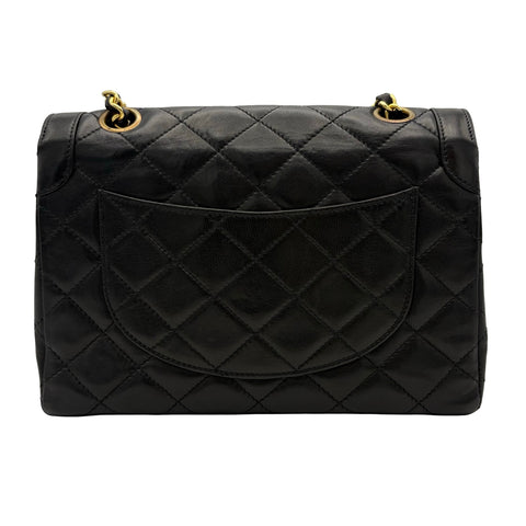 【中古】CHANEL シャネル MATELASSE DOUBLE FLAG SHOULDER BAG マトラッセダブルフラップチェーン ショルダーバッグ 2番台(1993~1994年) ヴィンテージ ブラック ラムスキン 中古 USED バッグ