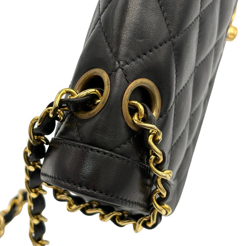 【中古】CHANEL シャネル MATELASSE DOUBLE FLAG SHOULDER BAG マトラッセダブルフラップチェーン ショルダーバッグ 2番台(1993~1994年) ヴィンテージ ブラック ラムスキン 中古 USED バッグ