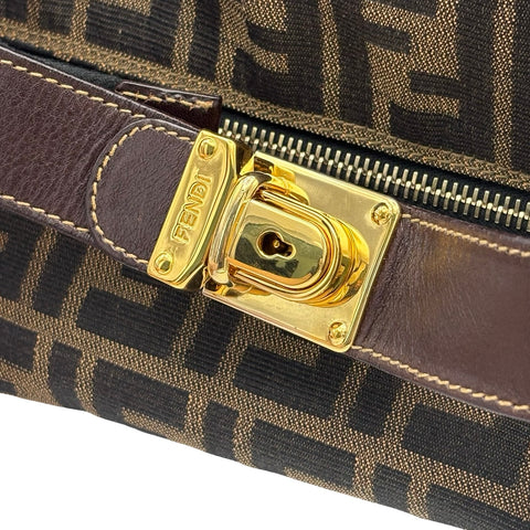 【中古】 FENDI フェンディ ZUCCA HAND BAG ズッカ ハンドバッグ ブラウン キャンバス 中古 USED バッグ
