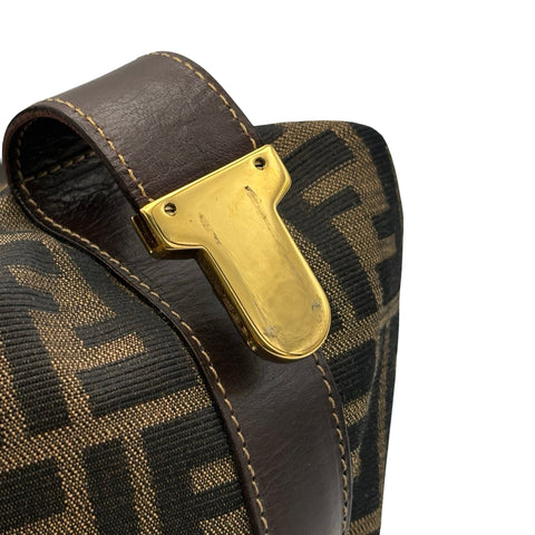 【中古】 FENDI フェンディ ZUCCA HAND BAG ズッカ ハンドバッグ ブラウン キャンバス 中古 USED バッグ
