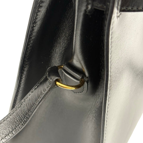 【中古】 Hermes エルメス KELLY SPORTS PM ケリースポーツPM ショルダーバッグ 〇P刻(1986年) ブラック ボックスカーフ ヴィンテージ 中古 USED バッグ