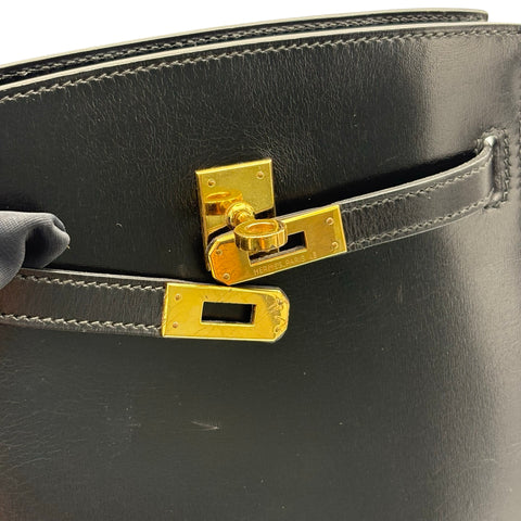 【中古】 Hermes エルメス KELLY SPORTS PM ケリースポーツPM ショルダーバッグ 〇P刻(1986年) ブラック ボックスカーフ ヴィンテージ 中古 USED バッグ