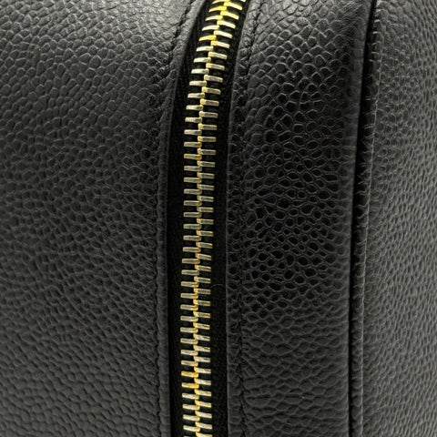 【中古】 CHANEL シャネル 2WAY VANITY BAG デカココ2WAYバニティバッグ ショルダーバッグ メイクポーチ 4番台(1996~1998年) ブラック キャビアスキン 中古 USED バッグ