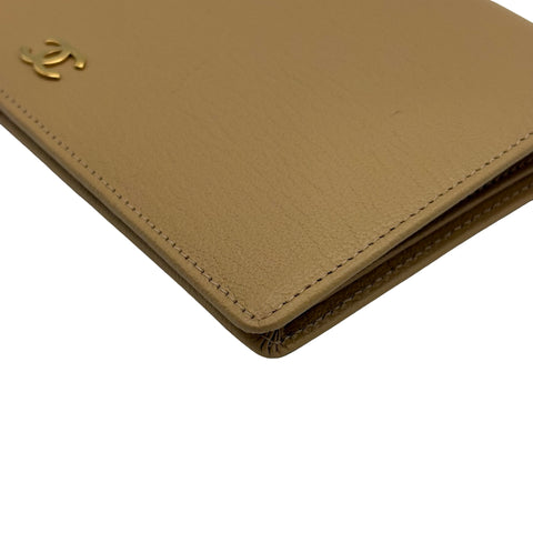 【中古】 CHANEL シャネル BIFOLD WALLET 2つ折り財布 財布 ベージュ系 レザー 中古 BEIGE LAETHER
