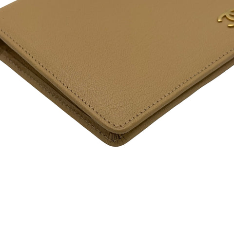 【中古】 CHANEL シャネル BIFOLD WALLET 2つ折り財布 財布 ベージュ系 レザー 中古 BEIGE LAETHER