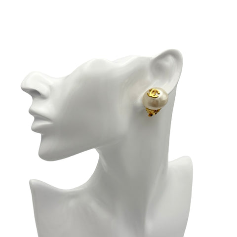 【中古】 CHANEL シャネル COCOMARK PEARL EARRINGS ココマークパールイヤリング イヤリング ゴールド GP/フェイクパール 中古