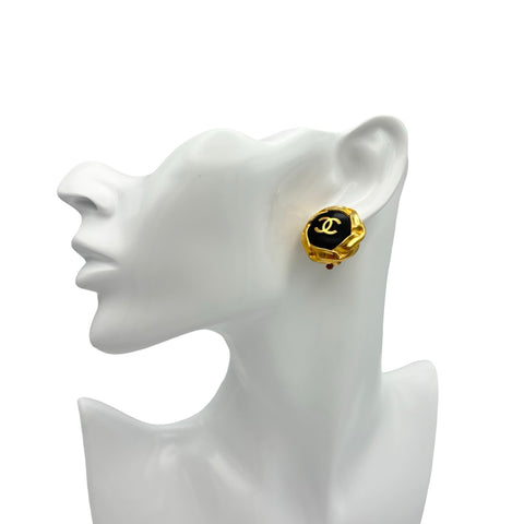【中古】 CHANEL シャネル COCOMARK EARRINGS ココマークイヤリング イヤリング ゴールド/ブラック GP 中古 GOLD/BLACK GP
