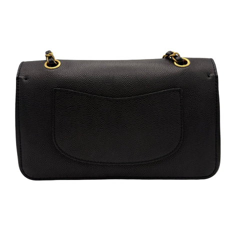 【中古】 CHANEL シャネル DOUBLE FLAP CHAIN SHOULDER BAG ダブルフラップチェーンショルダーバッグ ショルダーバッグ 23番台(2016年) ブラック キャビアスキン 中古 USED バッグ