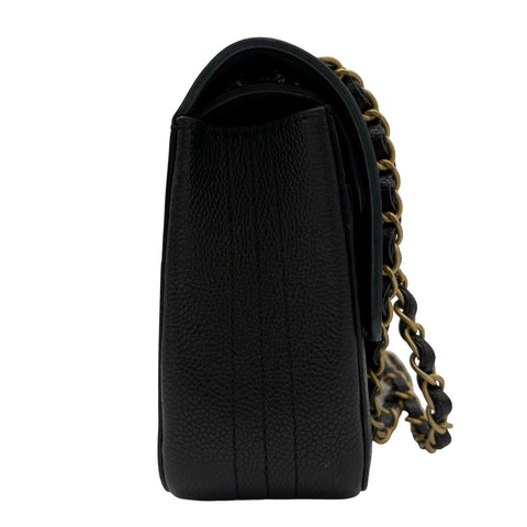 【中古】 CHANEL シャネル DOUBLE FLAP CHAIN SHOULDER BAG ダブルフラップチェーンショルダーバッグ ショルダーバッグ 23番台(2016年) ブラック キャビアスキン 中古 USED バッグ